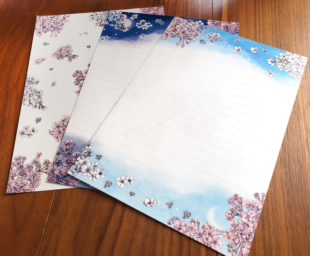 🌸リニューアル再販🌸【レターセット】夜桜・朝桜