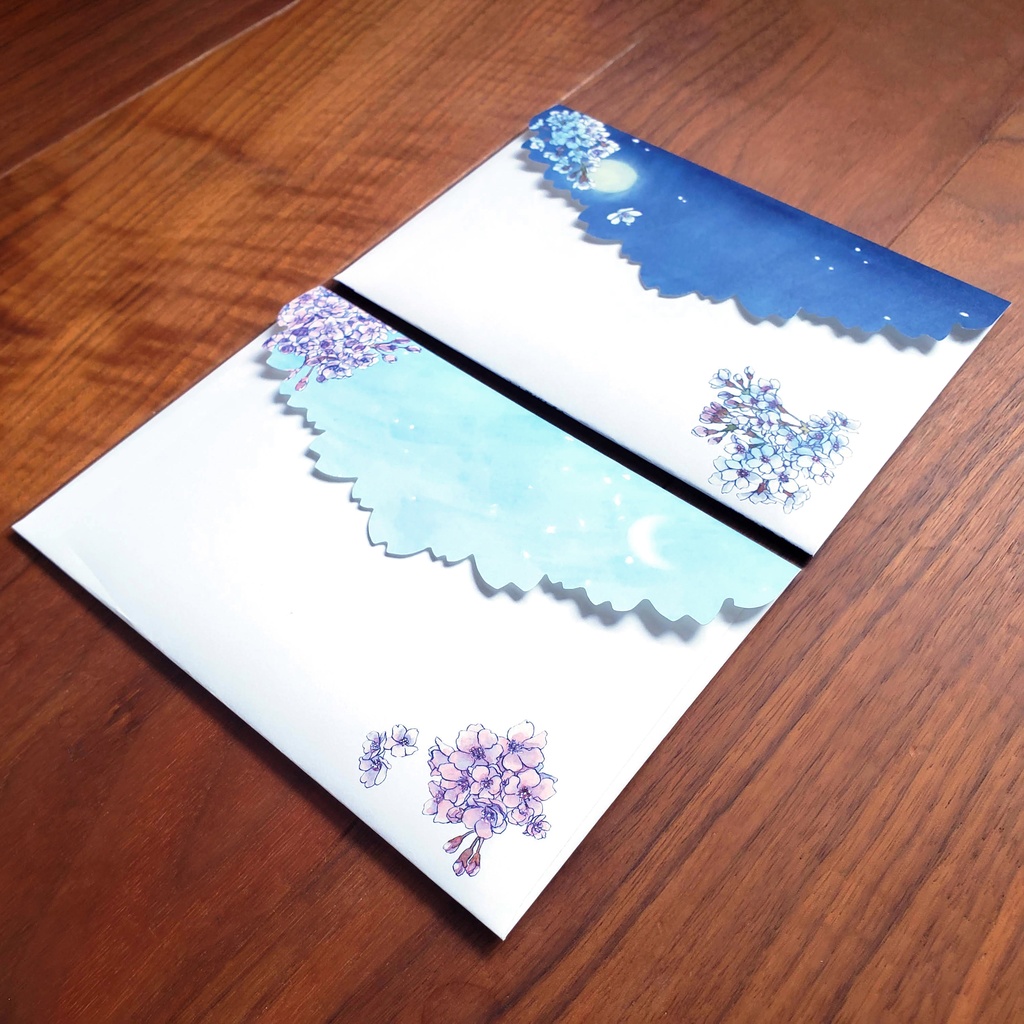 🌸リニューアル再販🌸【レターセット】夜桜・朝桜