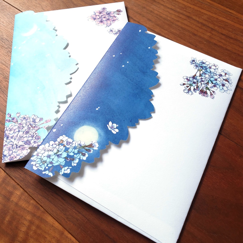 🌸リニューアル再販🌸【レターセット】夜桜・朝桜