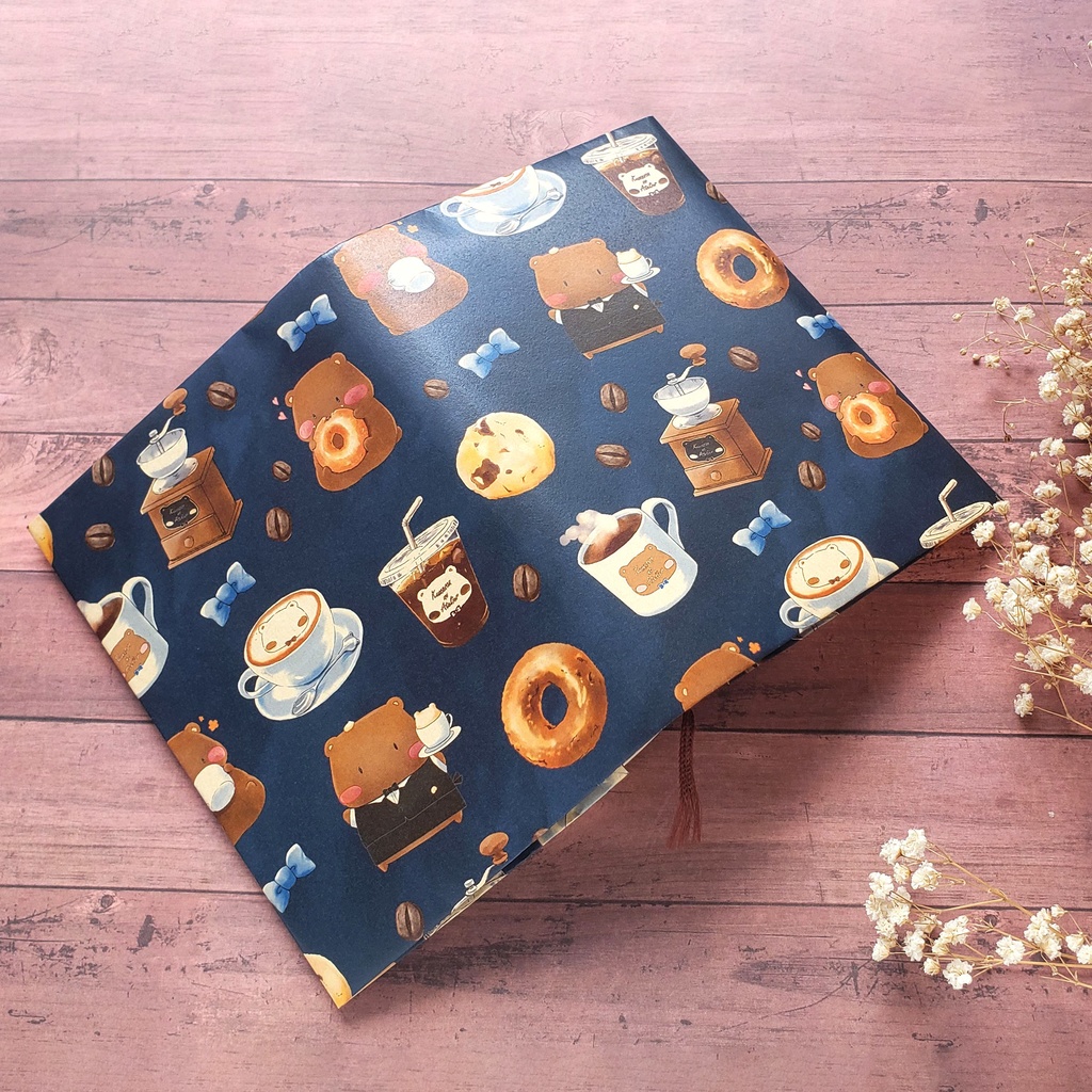 【ブックカバー】Cafe Time くまさん フリーサイズ ペーパー