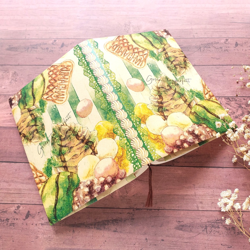 【ブックカバー】抹茶パフェ フリーサイズ ペーパー