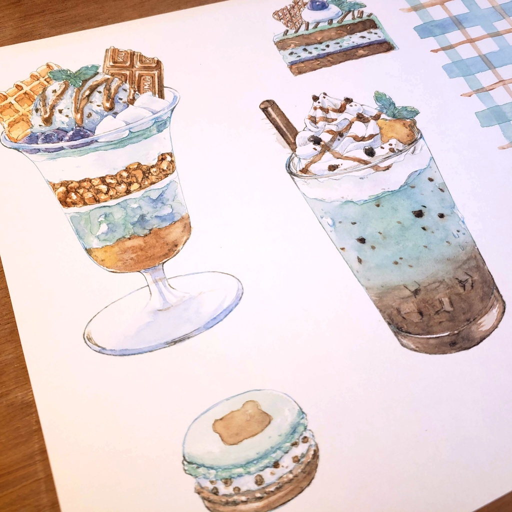 【デザインペーパー】Mint Chocolate Sweets