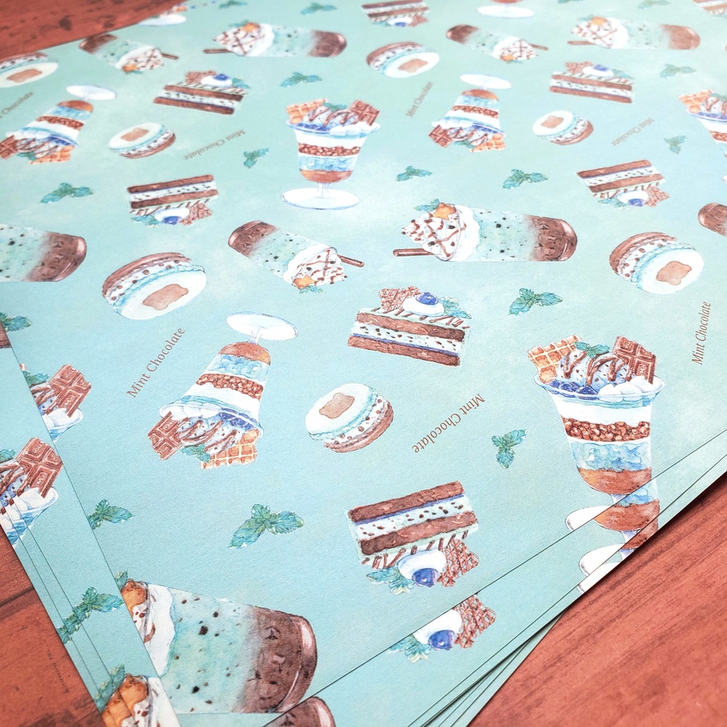 【デザインペーパー】Mint Chocolate Sweets