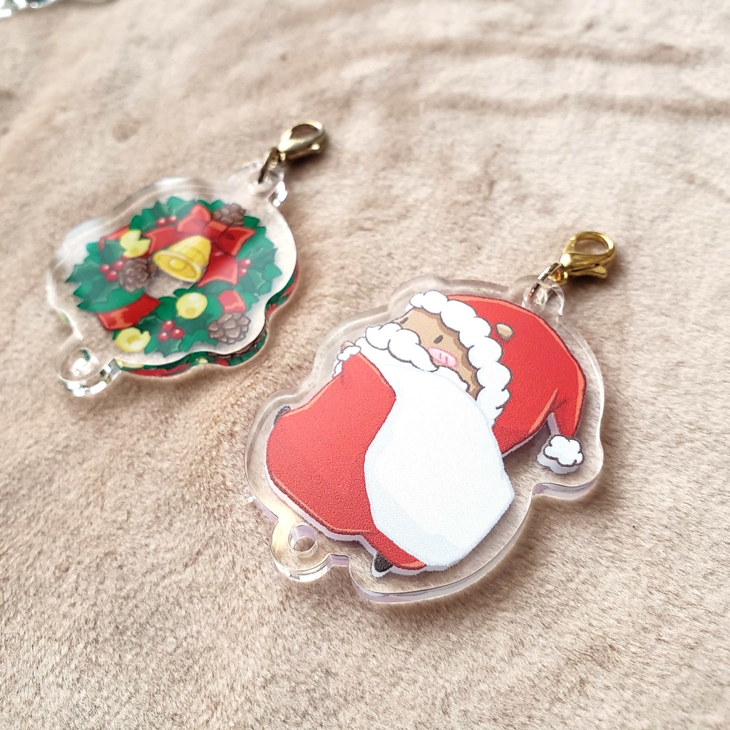 New!【アクリルチャーム】クリスマス くまさん【大】《No.2》