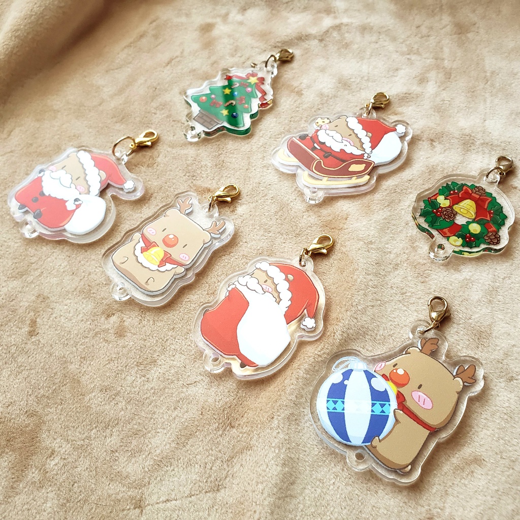 New!【アクリルチャーム】クリスマス くまさん【大】《No.2》