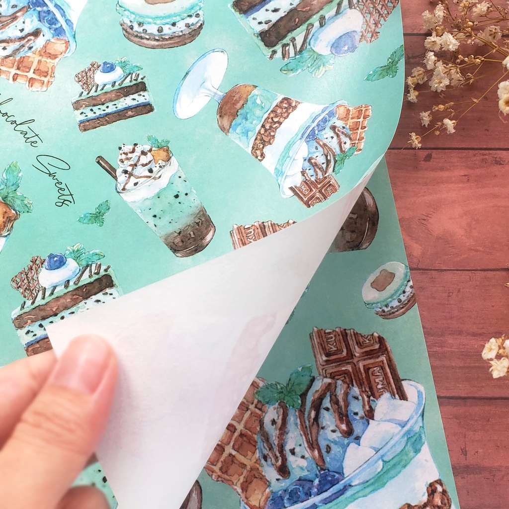 【ブックカバー】Mint Chocolate Sweets フリーサイズ ペーパー