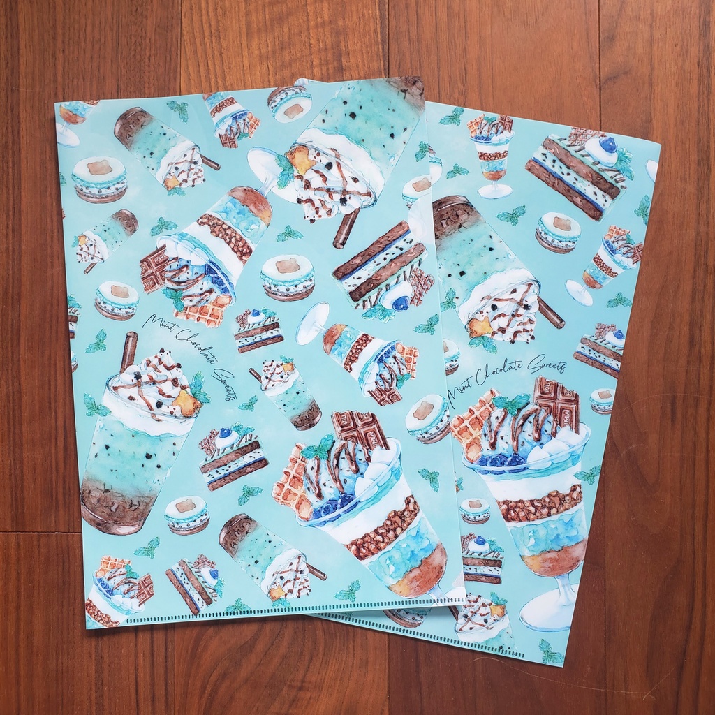 【クリアファイル】Mint Chocolate Sweets A4サイズ