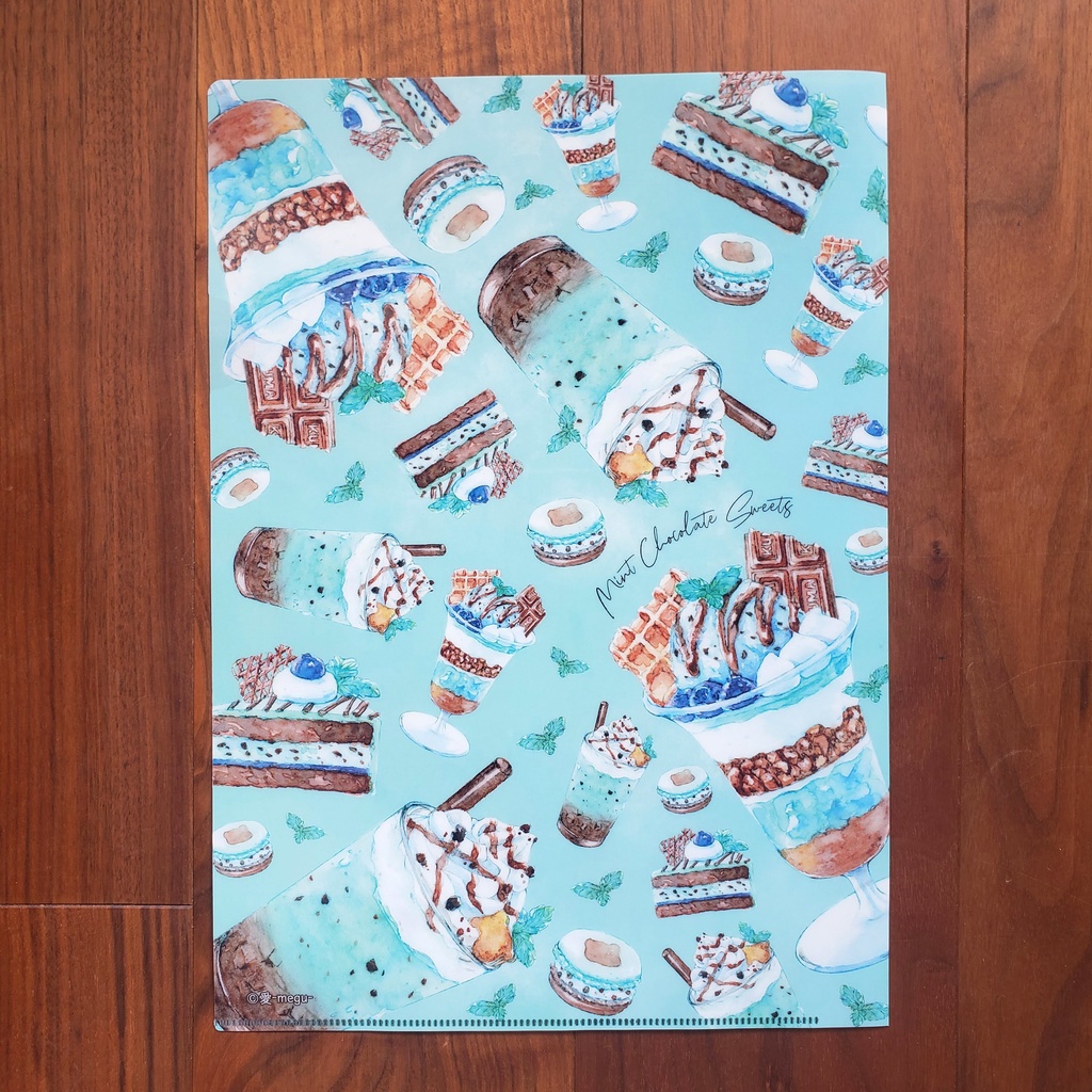 【クリアファイル】Mint Chocolate Sweets A4サイズ