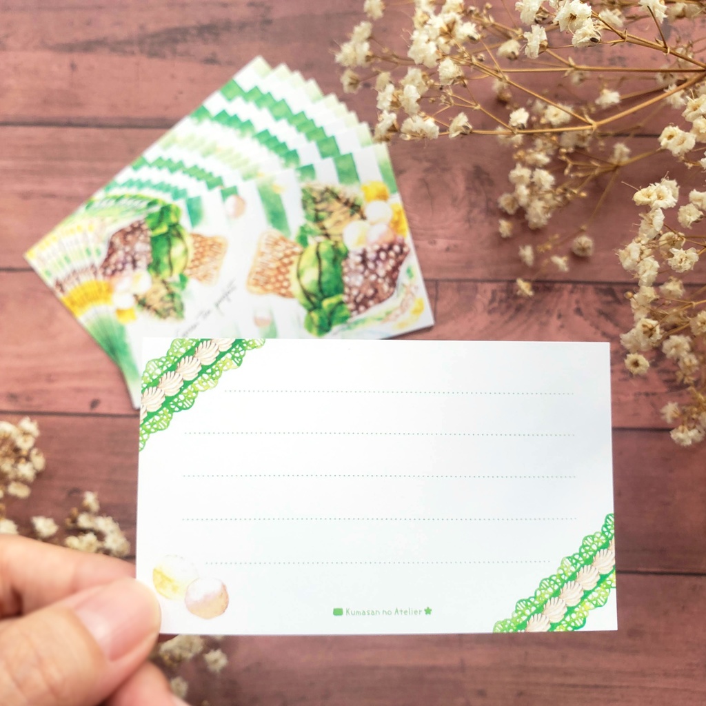 【メッセージカード 】抹茶パフェ 水彩