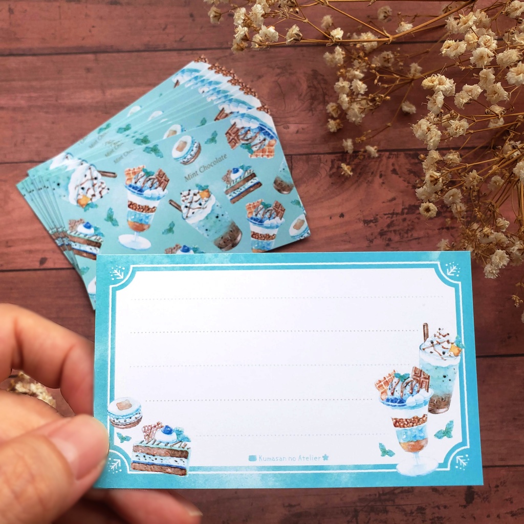 【メッセージカード 】Mint Chocolate Sweets 水彩
