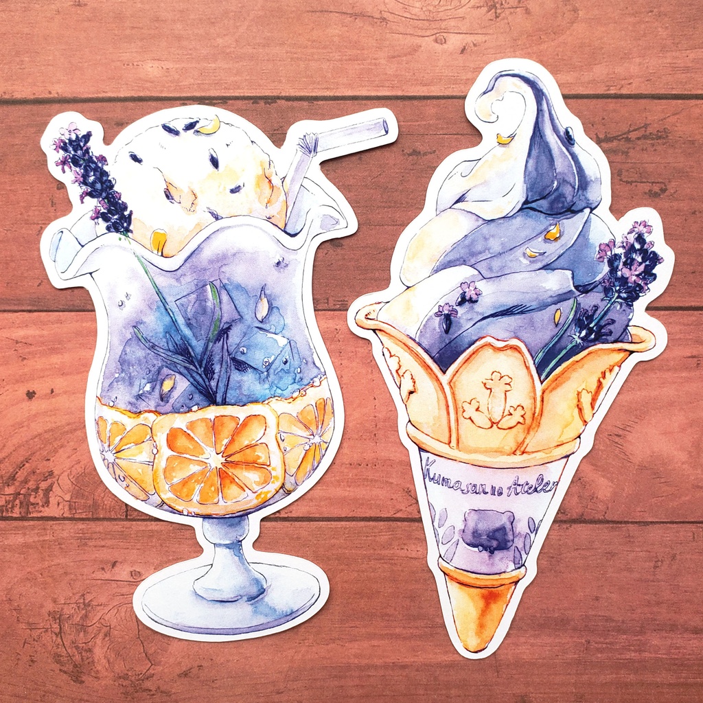 【ダイカットカード 】Lavender Sweets セット 水彩