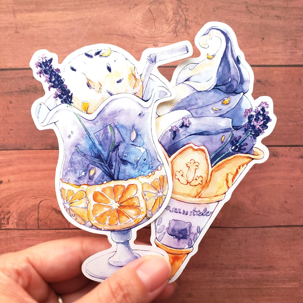 【ダイカットカード 】Lavender Sweets セット 水彩