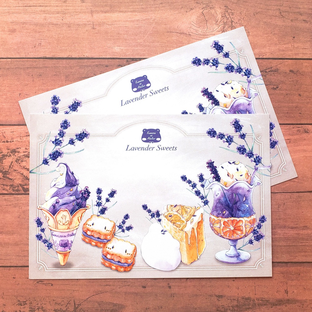 【ポストカード／2枚】水彩画 Lavender Sweets