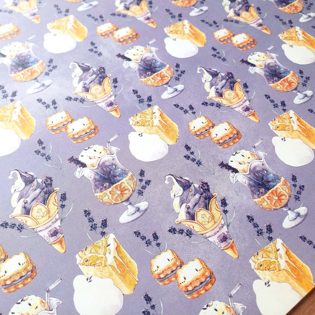 【デザインペーパー】Lavender Sweets 水彩