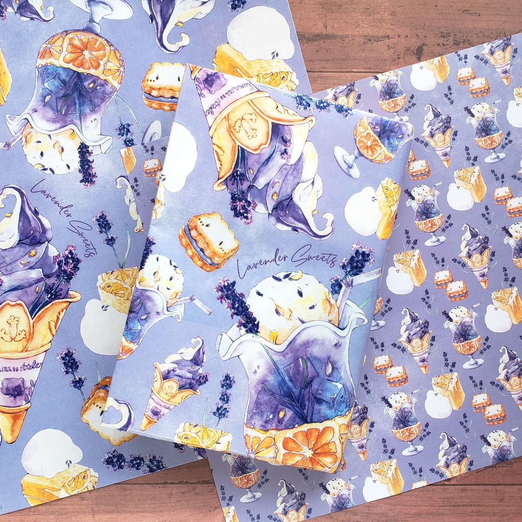 【ブックカバー】Lavender Sweets フリーサイズ ペーパー