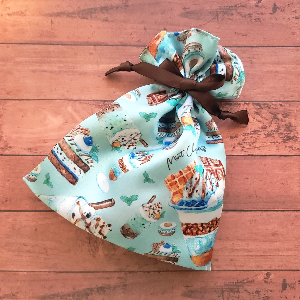 【フリル巾着】Mint Chocolate Sweets