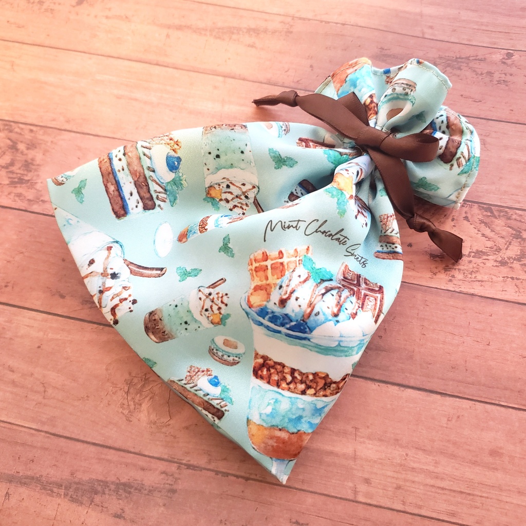 【フリル巾着】Mint Chocolate Sweets