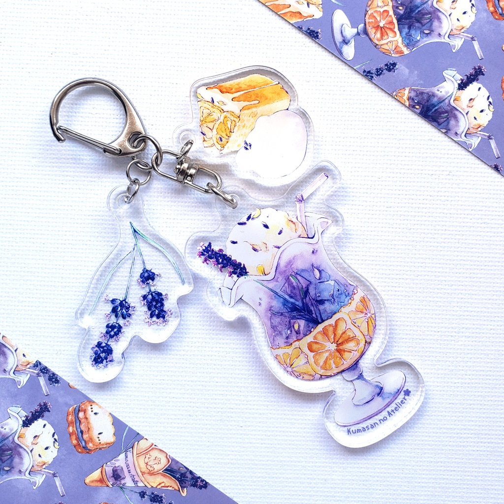 【アクリルキーホルダー 】ラベンダークリームソーダ~Lavender Sweets~