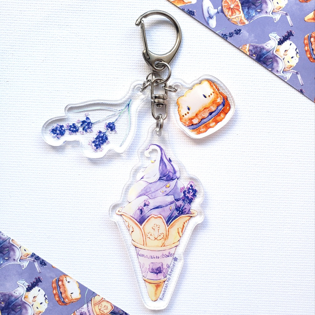 【アクリルキーホルダー 】ラベンダーソフトクリーム～Lavender Sweets～