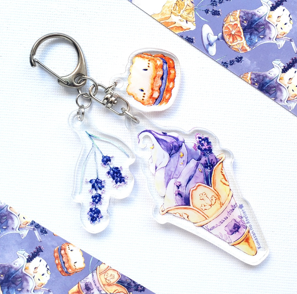 【アクリルキーホルダー 】ラベンダーソフトクリーム~Lavender Sweets~