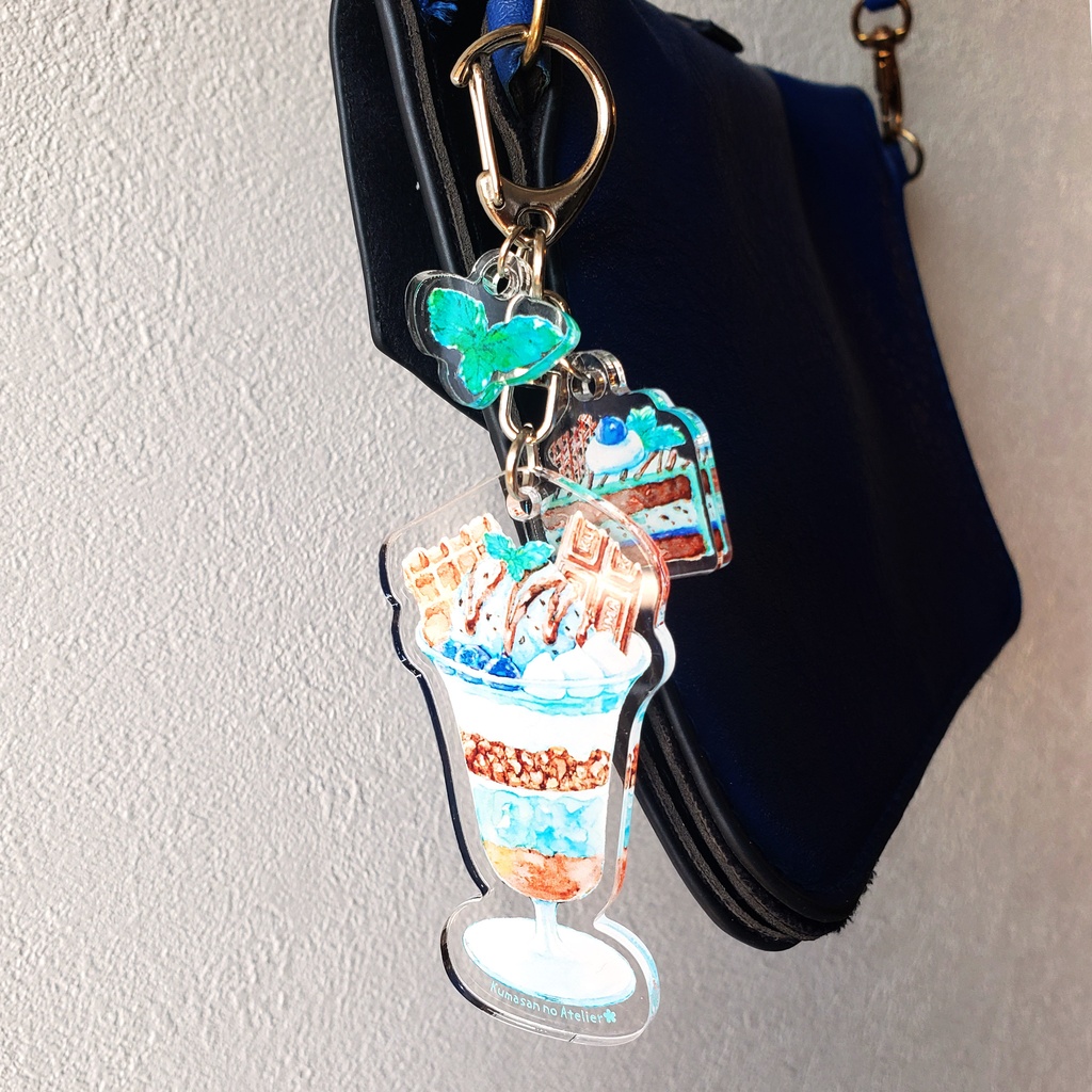 【アクリルキーホルダー 】ミントチョコレートパフェ~Mint Chocolate Sweets~