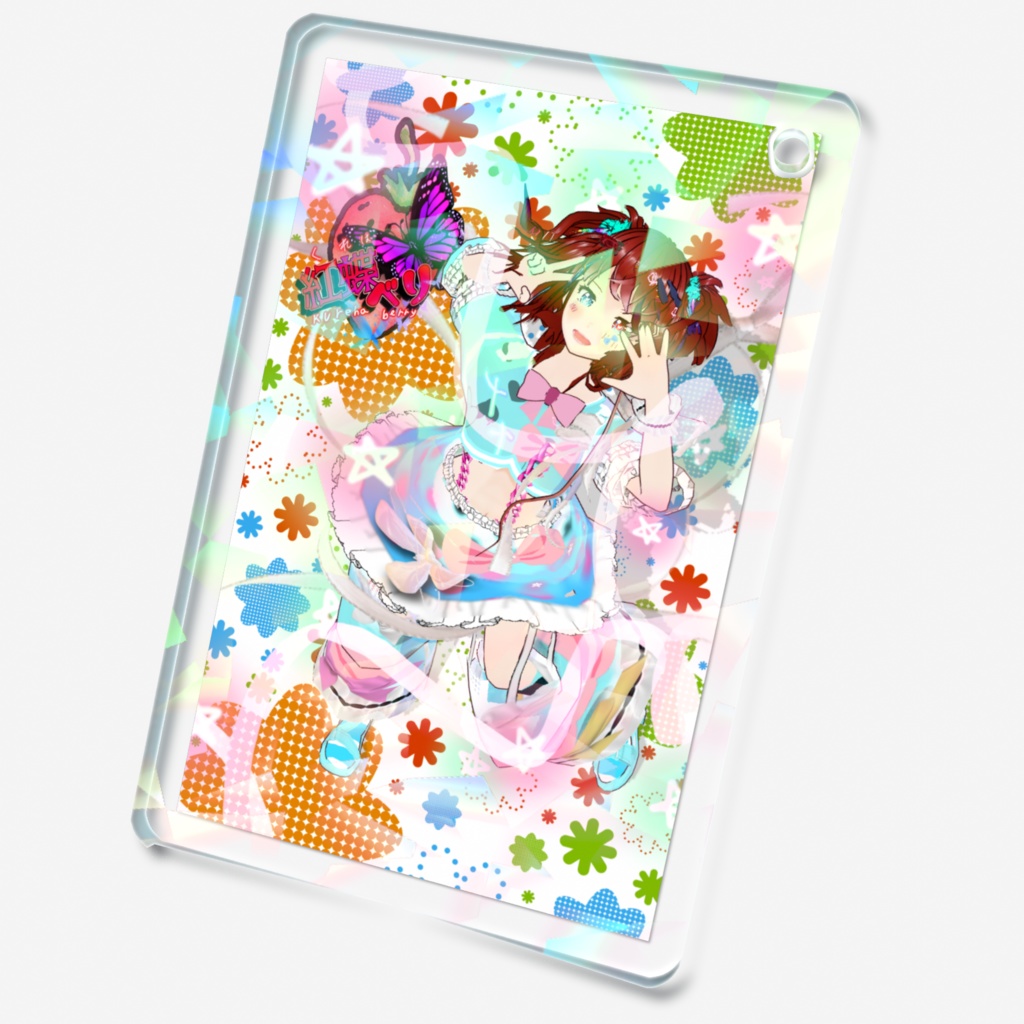 紅蝶べりー リボン衣装 ホログラムアクリルキーホルダー