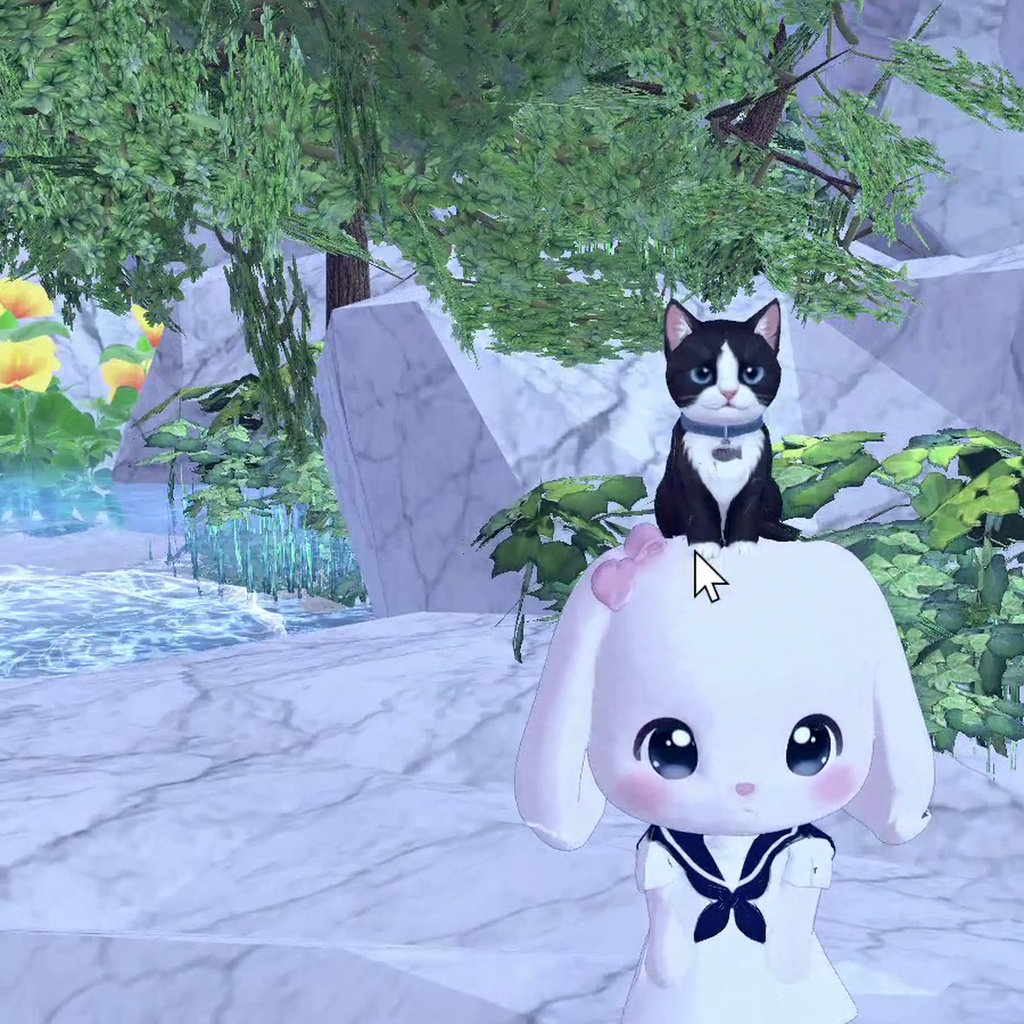 黒のお座り猫｜cluster向けアクセサリー