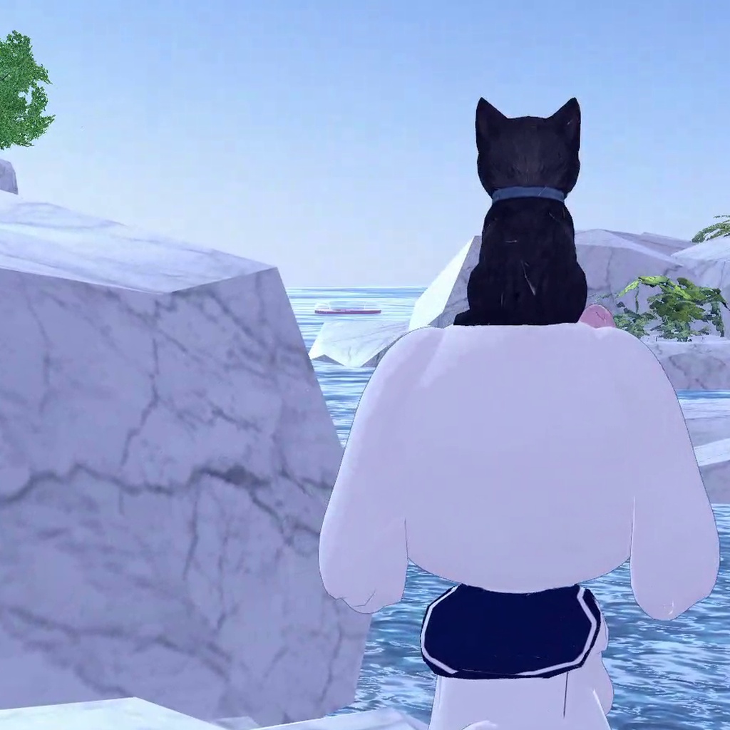 黒のお座り猫|cluster向けアクセサリー