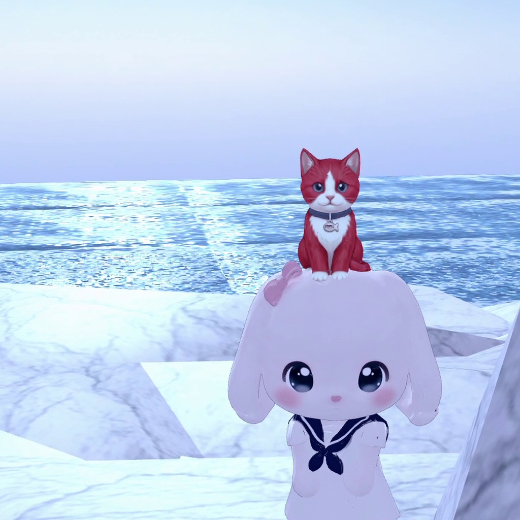 赤のお座り猫|cluster向けアクセサリー