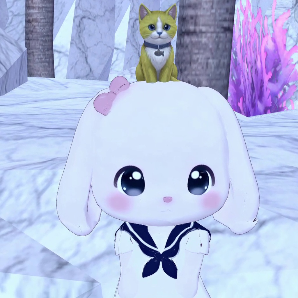 黄色のお座り猫|cluster向けアクセサリー