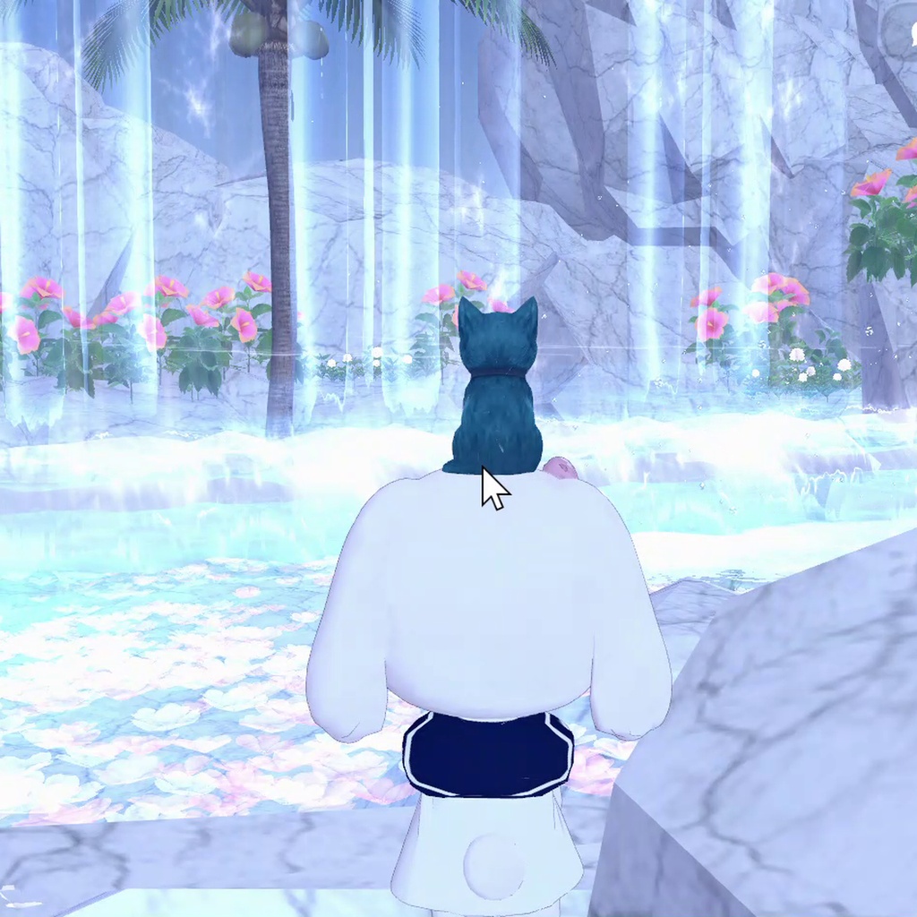青のお座り猫|cluster向けアクセサリー