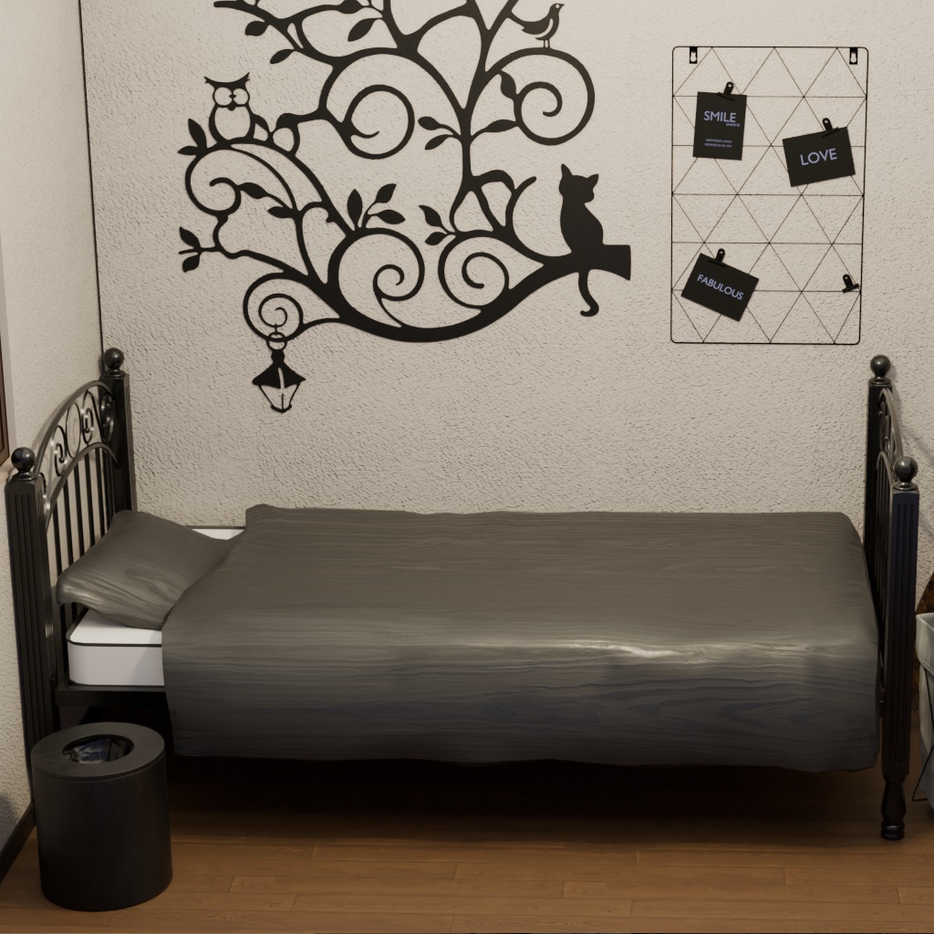 クラシックアイアンベッド 3Dモデル(FBX / BLEND)