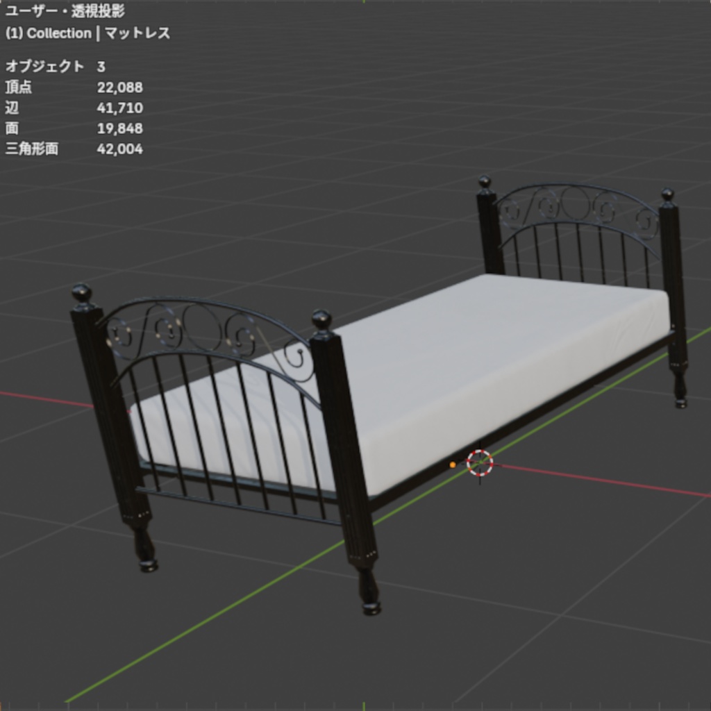 クラシックアイアンベッド 3Dモデル(FBX / BLEND)