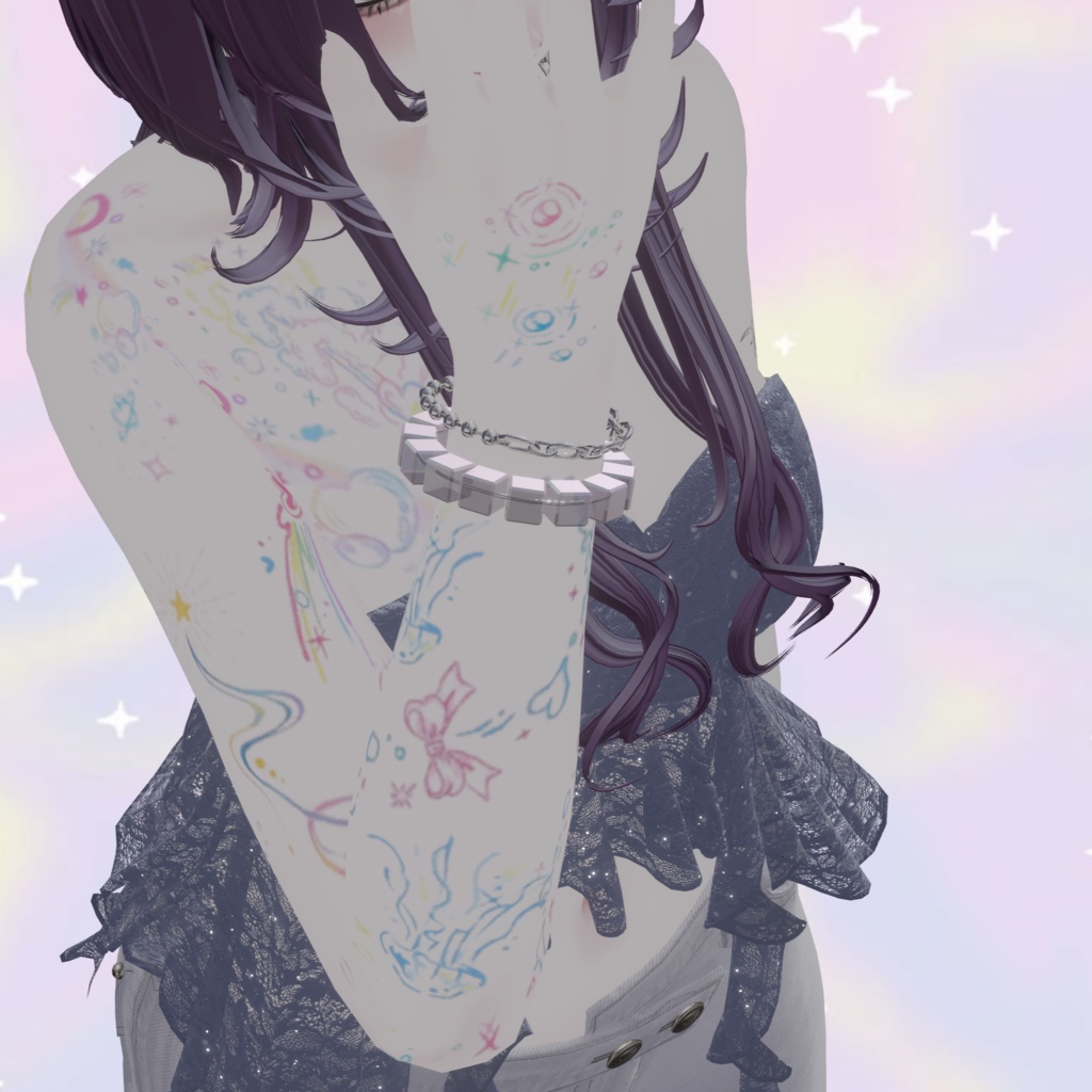 【FREE】クレヨンお絵描きColor tattoo【デカール】