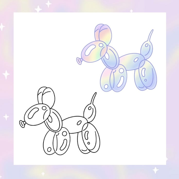 BUBBLE DOG/Color tattoo【デカール】