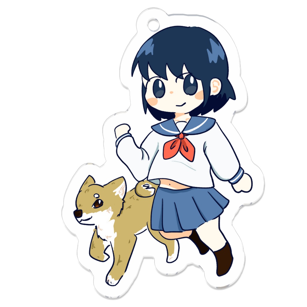 しば犬と女の子のアクキー