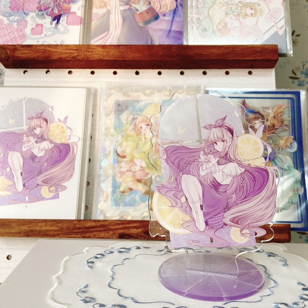 BOOTH限定特別セット!『蝶夜、花夜』アクスタ+イラストカード3枚セット【特典対象】