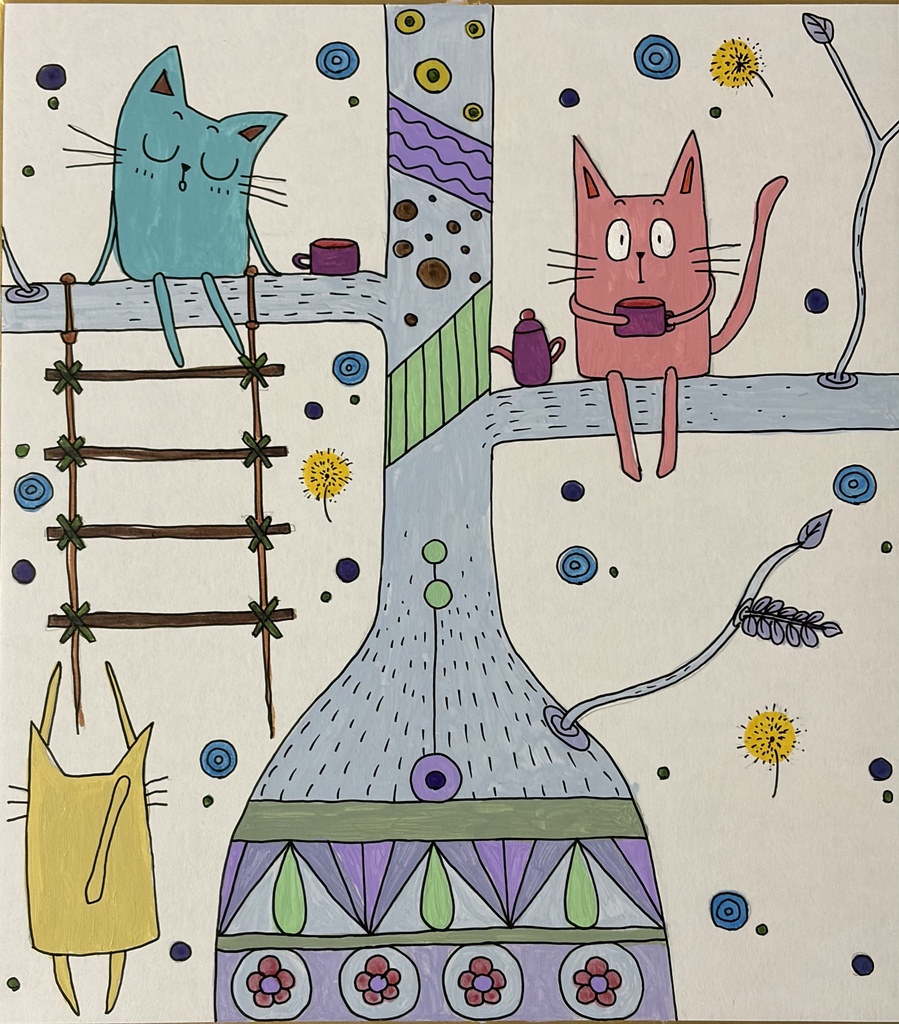 ティータイム【イラスト色紙】