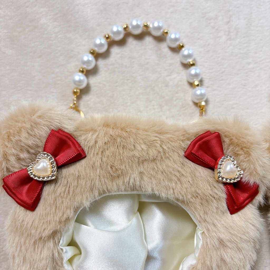 ちびぐるみ用着ぐるみ(2体セット) クリスマスカラー パールチェーン付き!