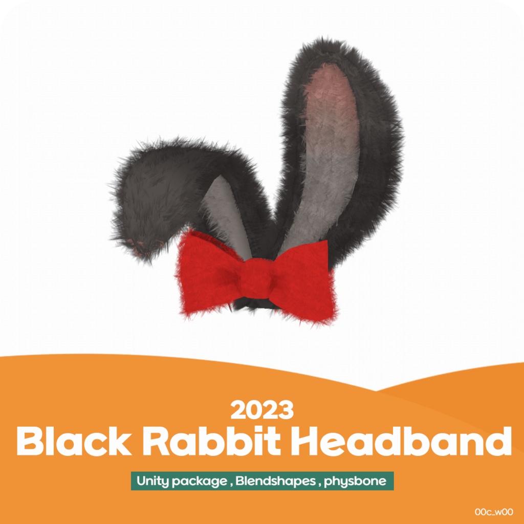 black rabbit headband 토끼머리띠