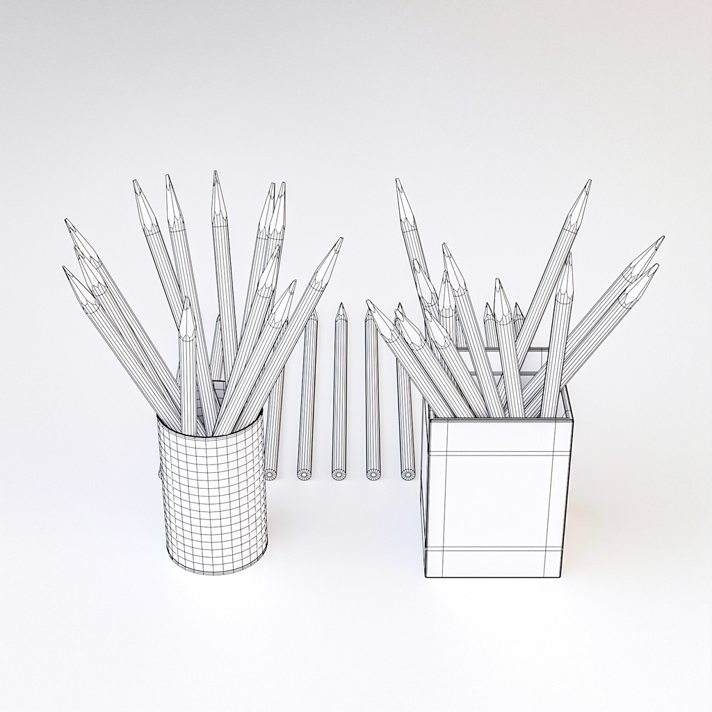 色鉛筆【3Dモデル】