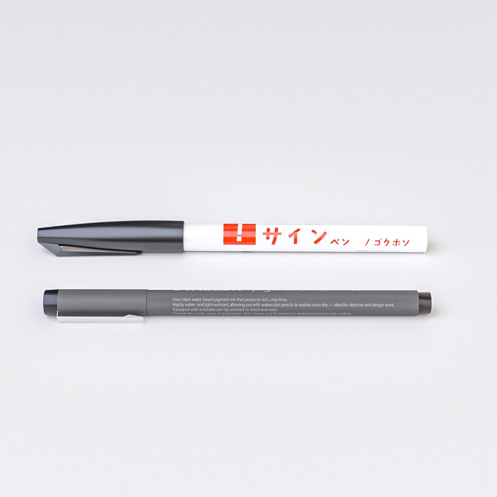 サインペンと製図ペン【3Dモデル】