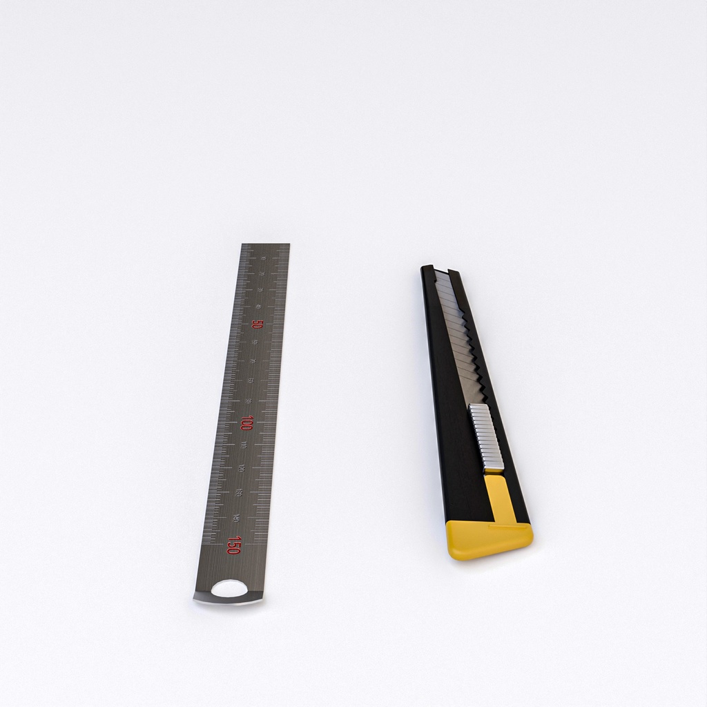 カッターナイフセット【3Dモデル】