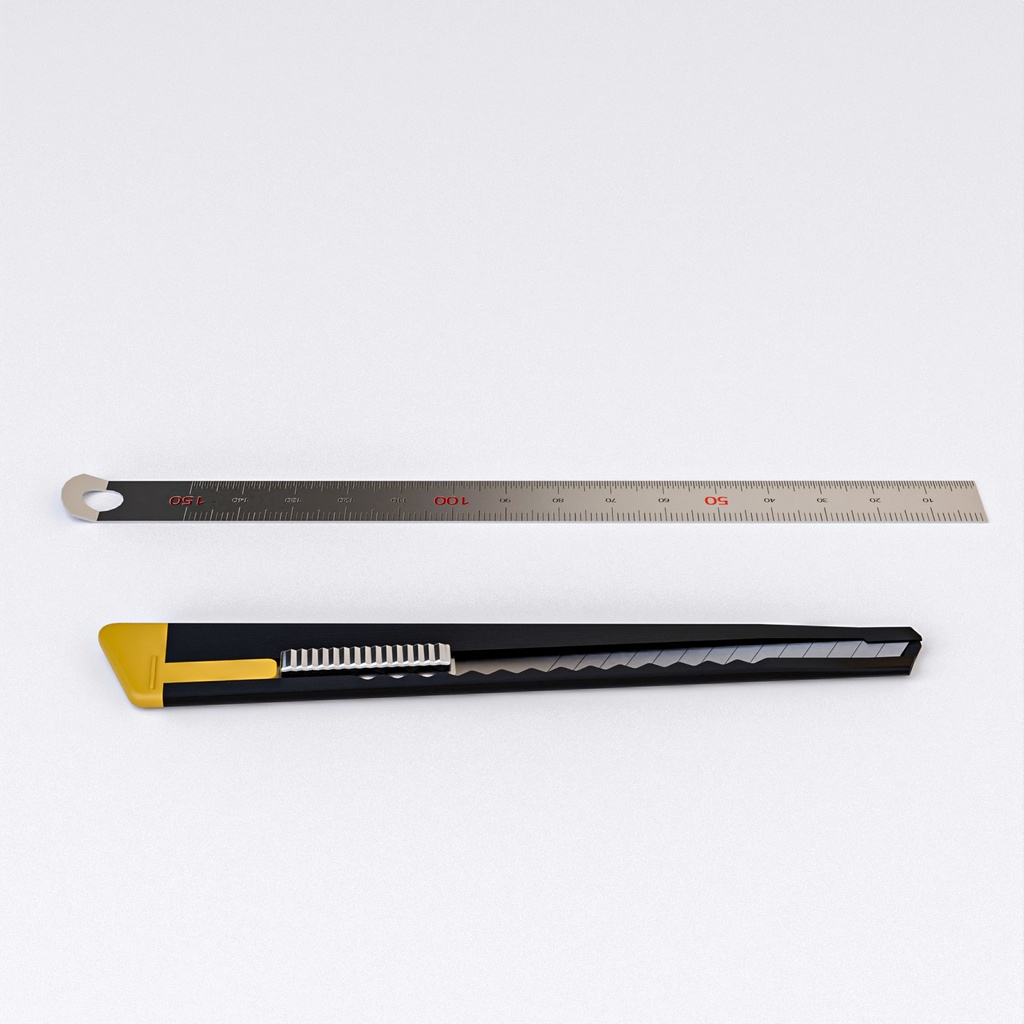 カッターナイフセット【3Dモデル】