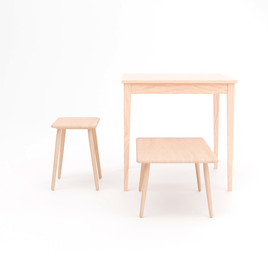 テーブルとスツール【3Dモデル】