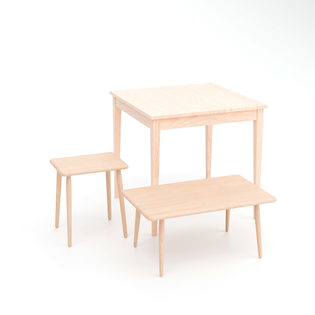 テーブルとスツール【3Dモデル】