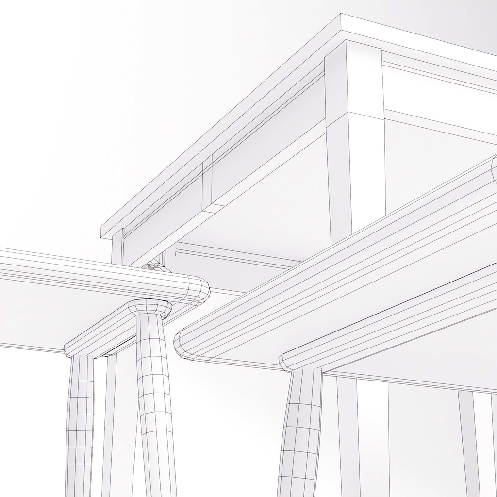 テーブルとスツール【3Dモデル】