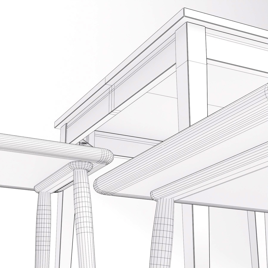 テーブルとスツール【3Dモデル】