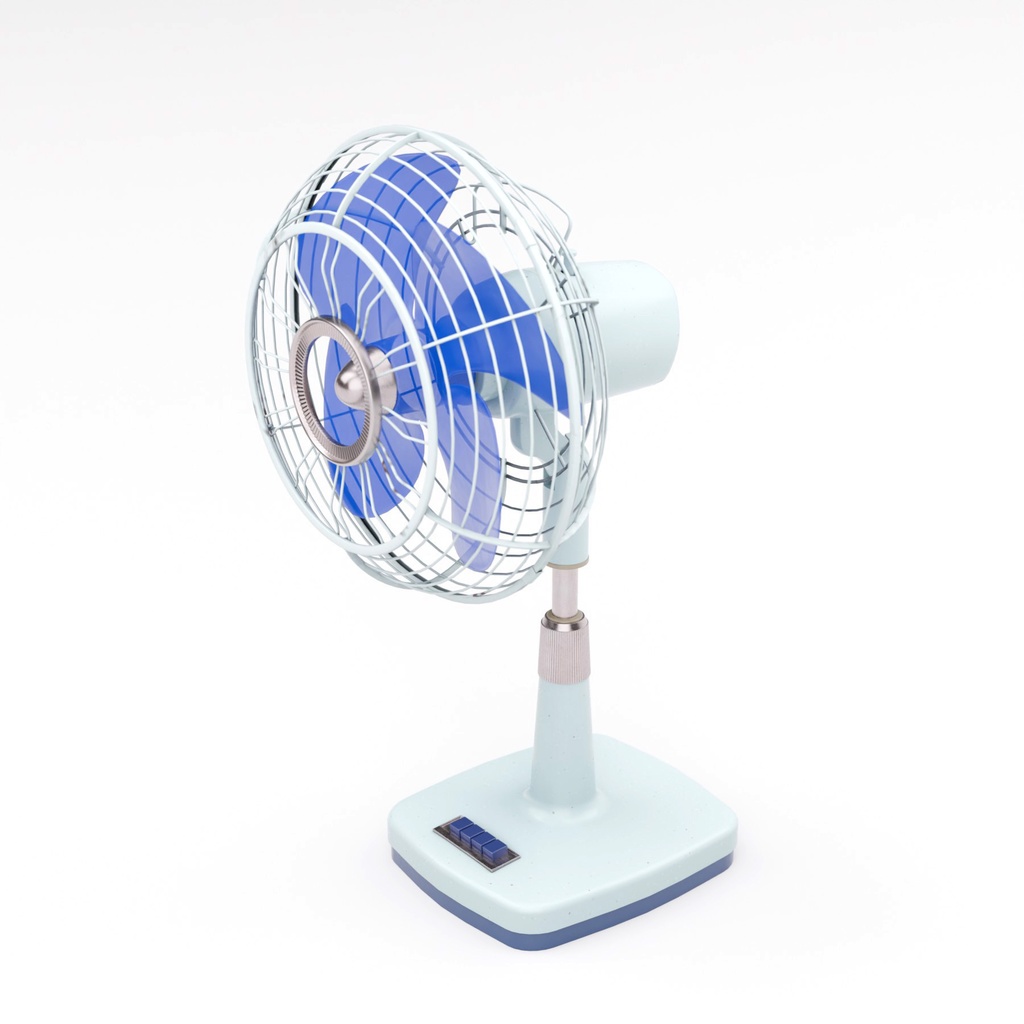 レトロな扇風機とエアコン【3Dモデル】