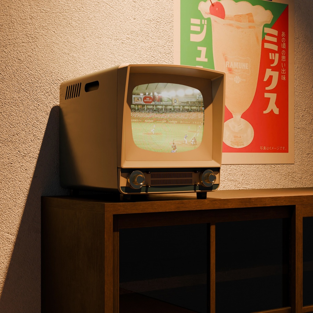 レトロなテレビとラジオ【3Dモデル】
